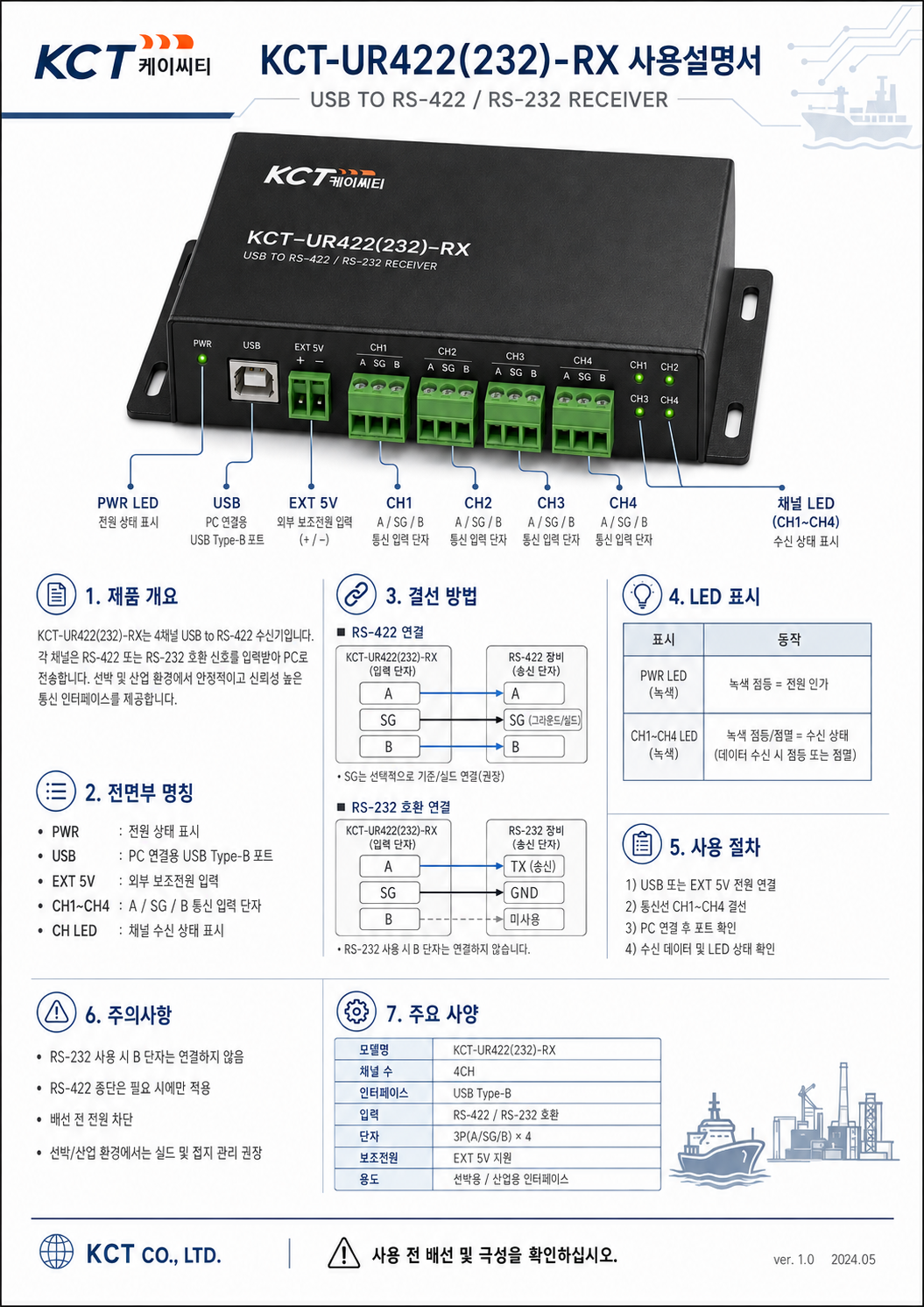 KCT-UR422(232)-RX 사용설명서